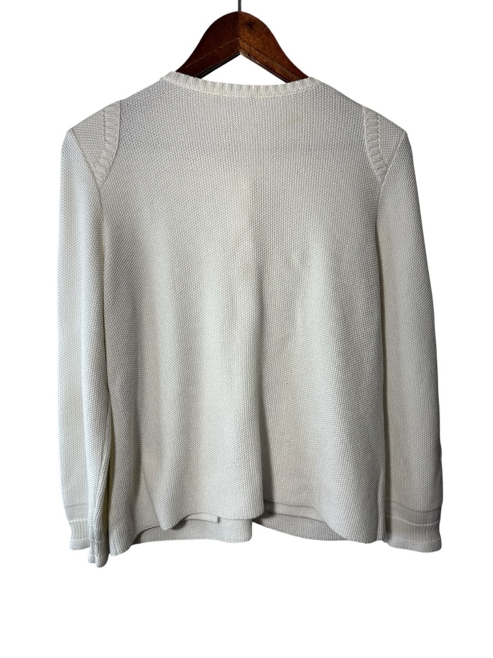 Saint James White Cotton Knit Cardigan Size 8 - Picture 8 of 11